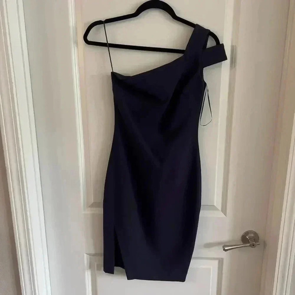 94 Likely One Shoulder Navy Blue Dress Size 0 - Picture 3 of 6